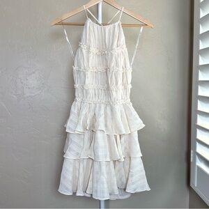 Lush Halter Neck Ruffle Tiered Mini Dress Size Small